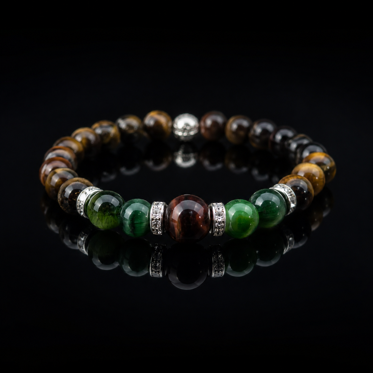 Red, Green & Brown Tiger Eye