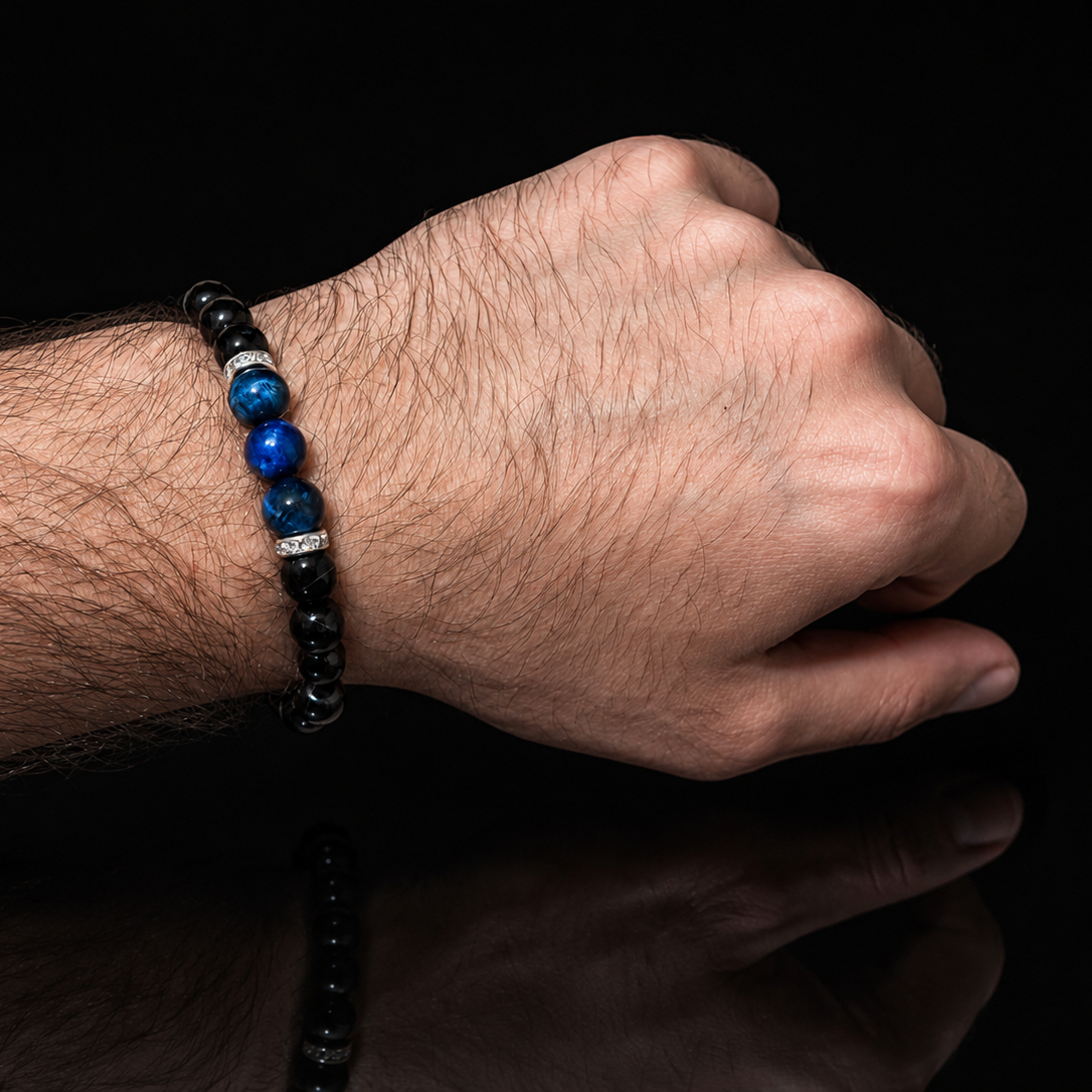 Blue Tiger Eye & Black Agate