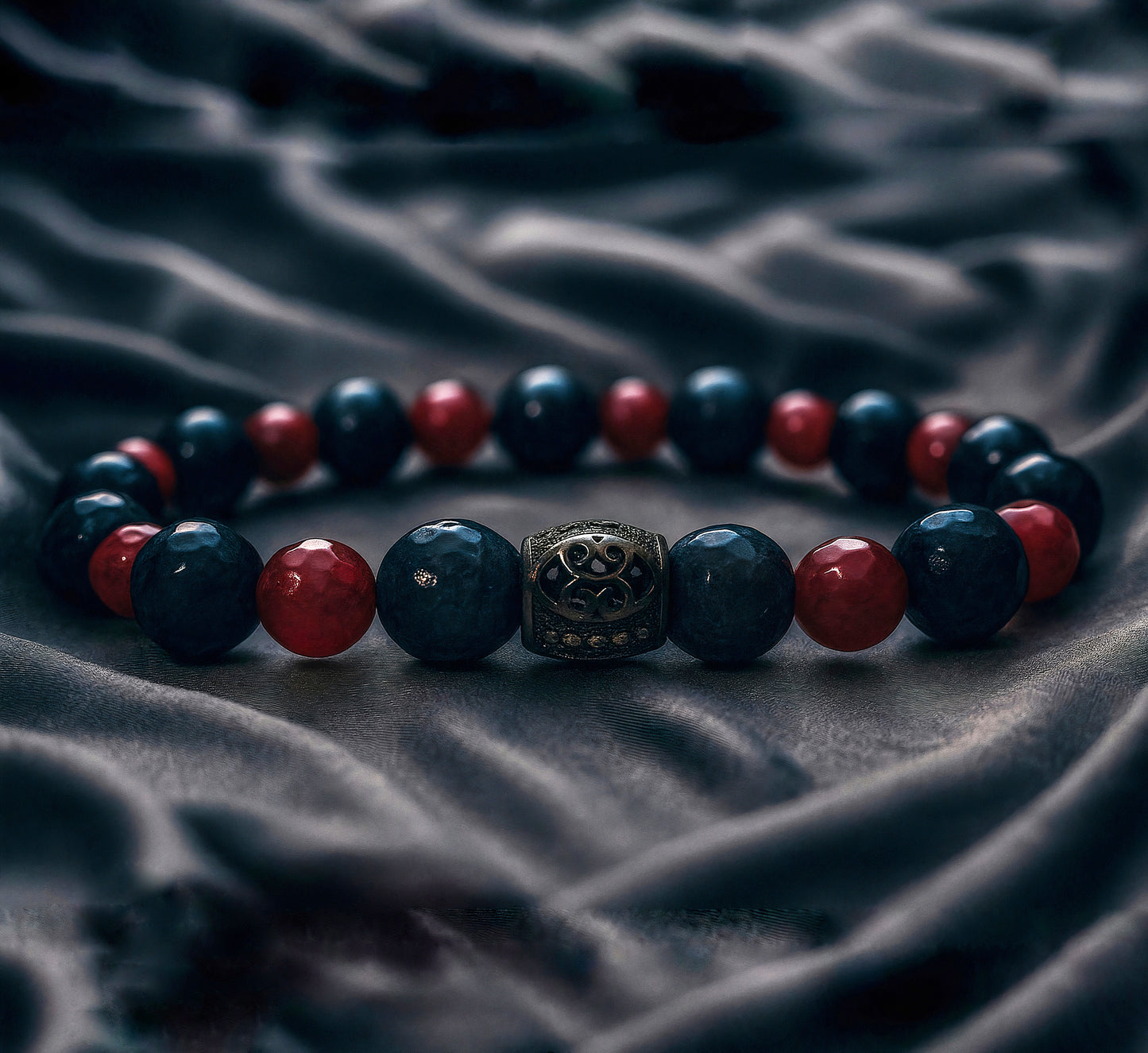 Red and Navy Blue Agate عقيق كحلي و ناري