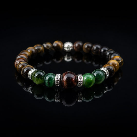 Red, Green & Brown Tiger Eye