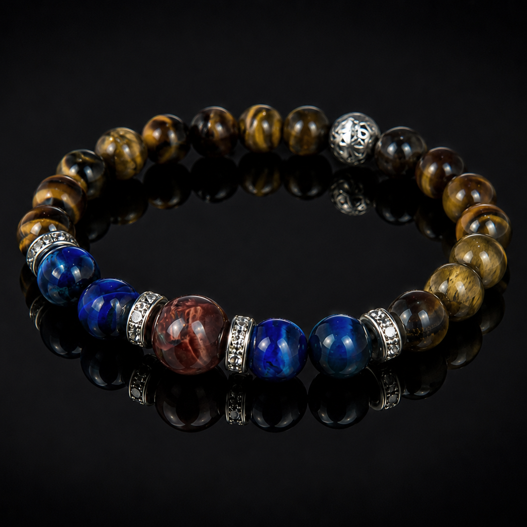 Red, Blue & Brown Tiger Eye