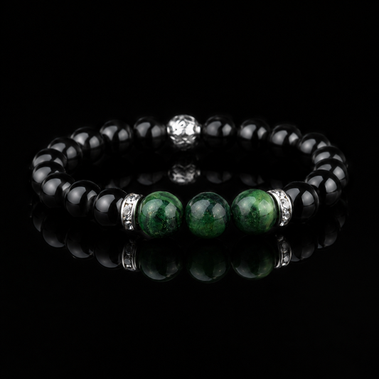Green Tiger Eye & Black Agate
