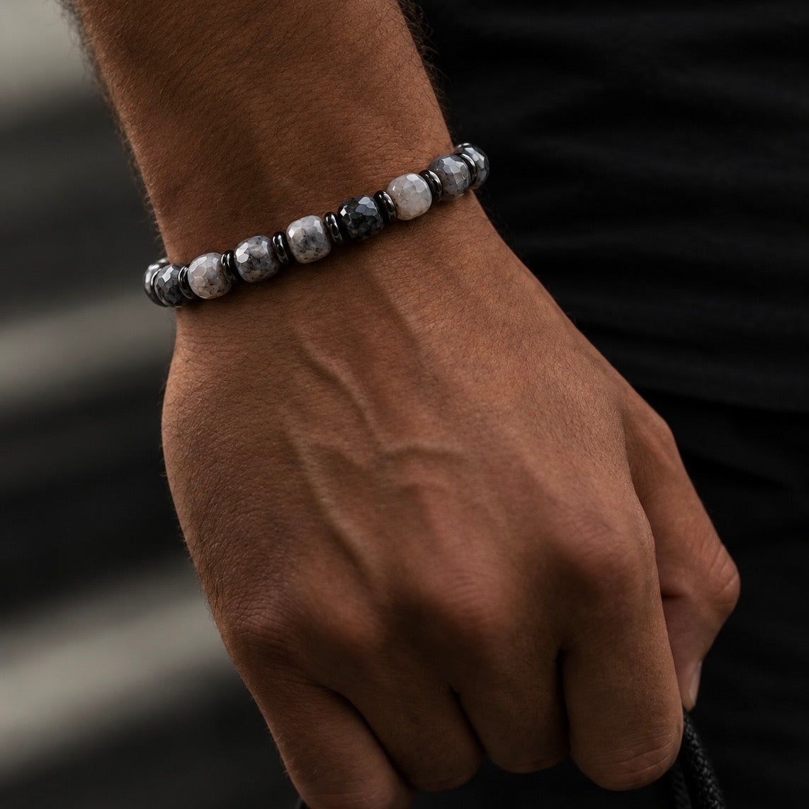 #08: Square Cut Grey Agate