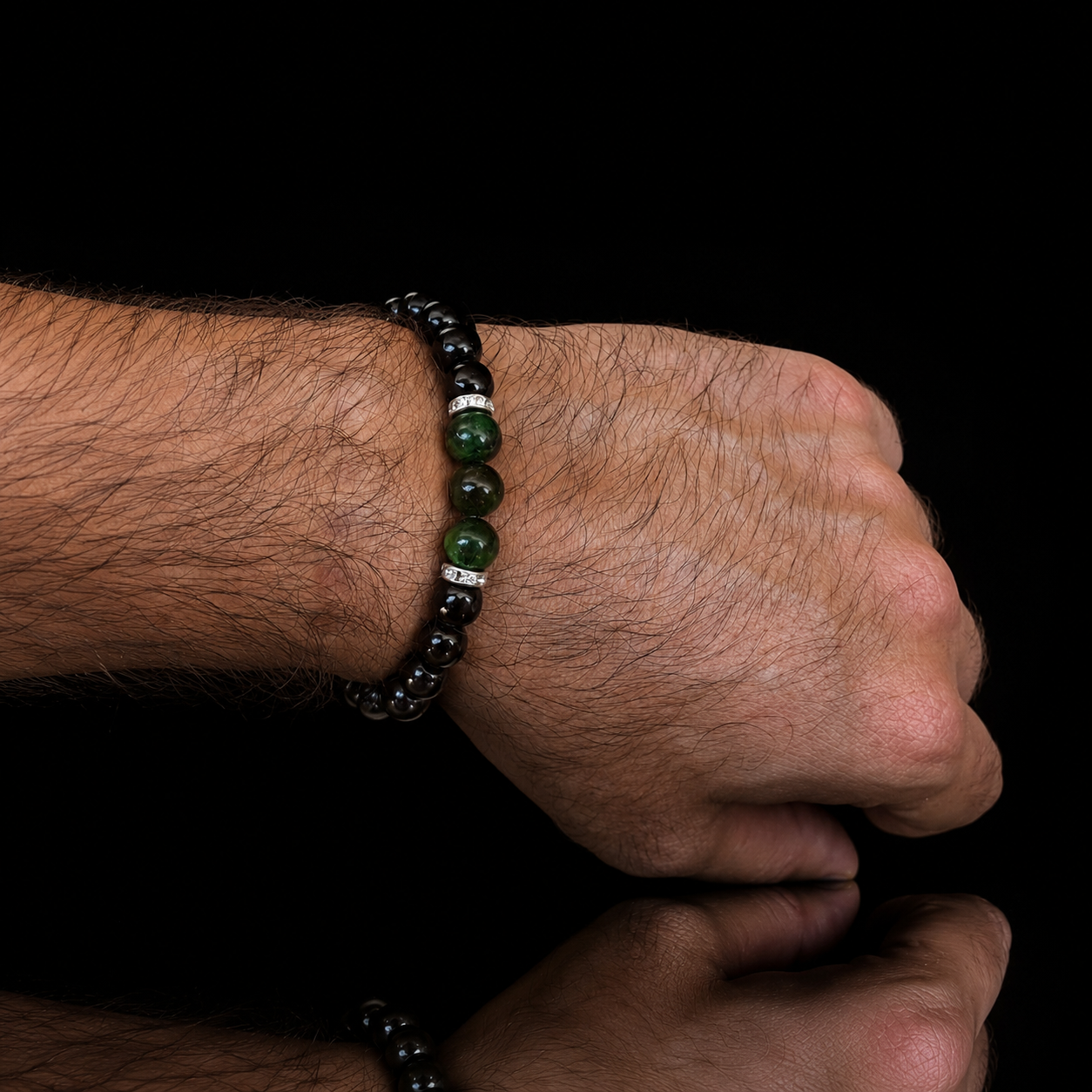 Green Tiger Eye & Black Agate