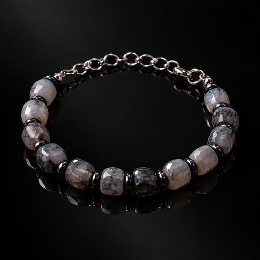 #08: Square Cut Grey Agate