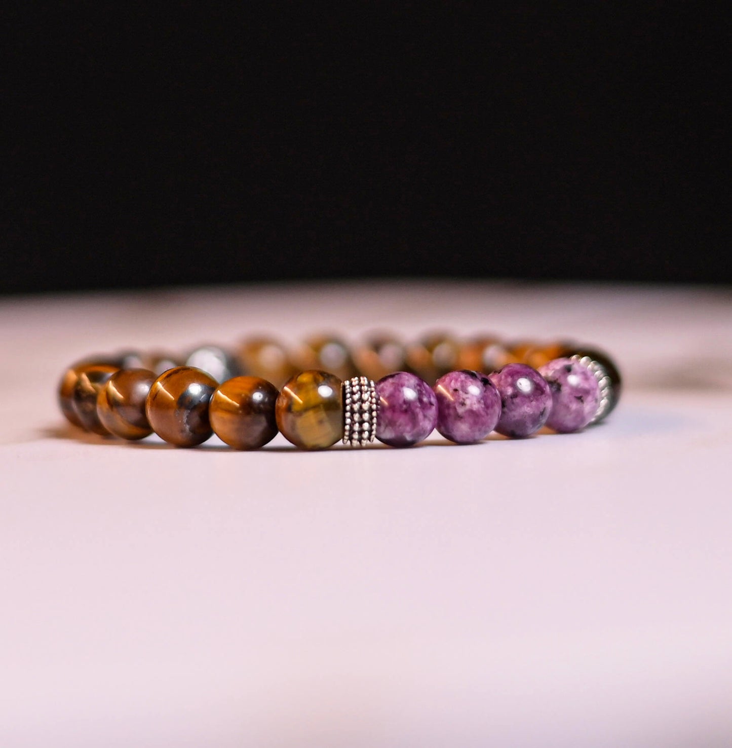 Tiger Eye & Purple Jasper (عين النمر و حجر اليشب البنفسجي)