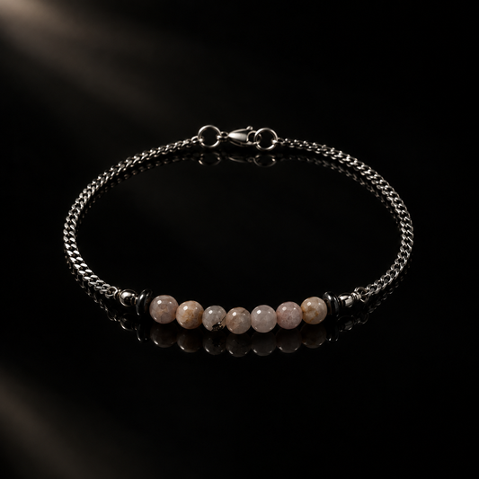 #06: Milky Quartz & Silver Plates Stainless steel.