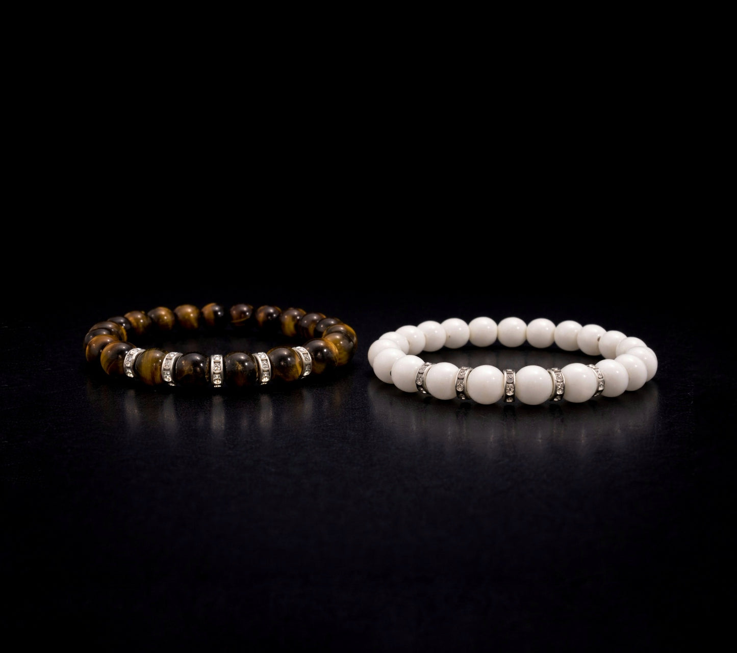 Double Trouble: White Agate & Tiger Eye عرض الدوبل: عين النمر و عقيق ابيض